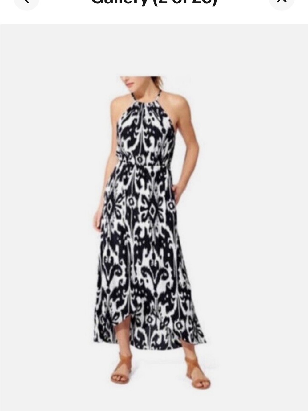 🖤 Athleta Ikat Bloom Ripple Halter Maxi Dress 🤍medium